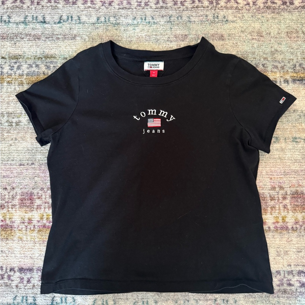 Tommy Hilfiger Black Baby Tee with Logo